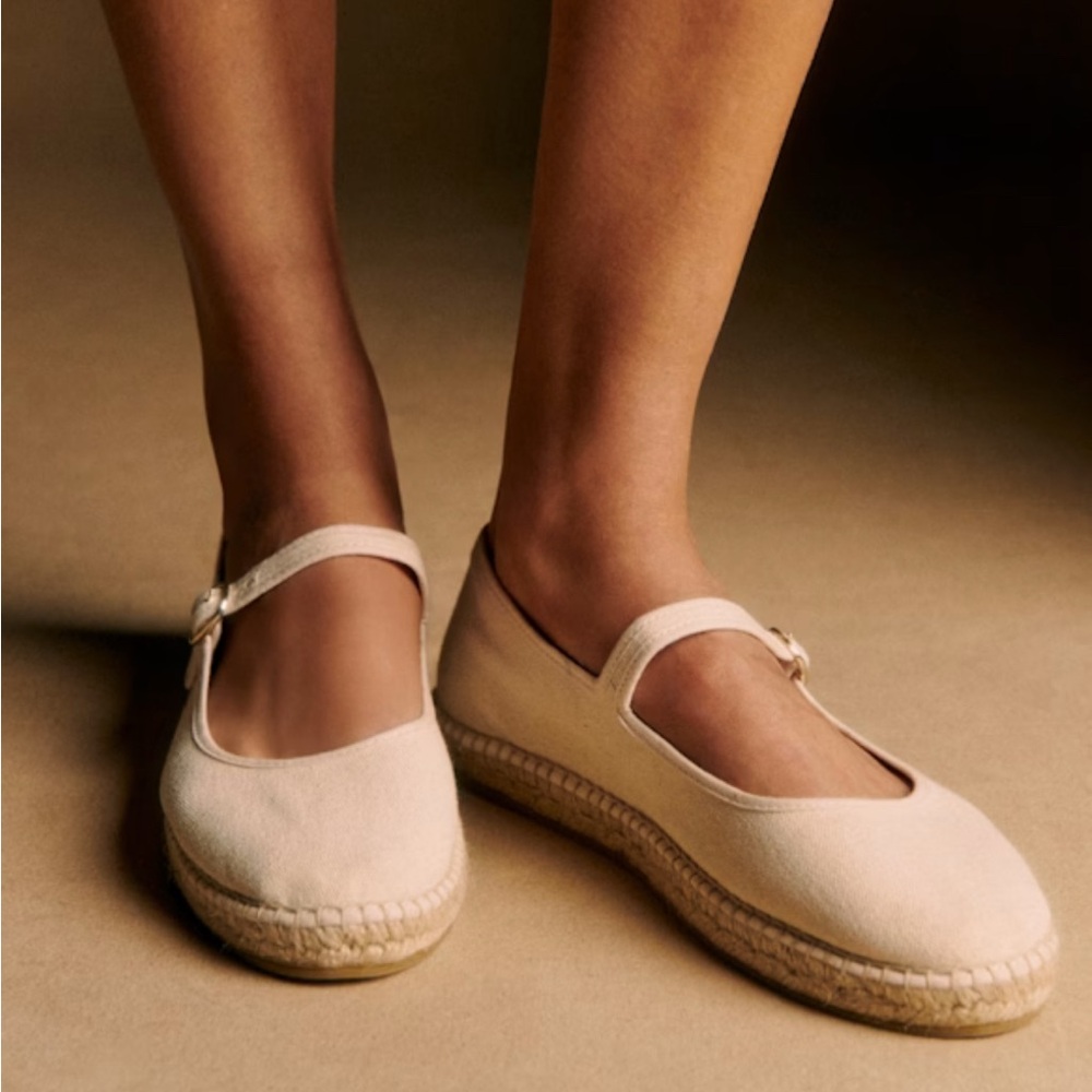 NEW Sezane MARIANA ESPADRILLES Size 6 flats Maryjanes Canvas